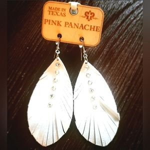 COPY - White Pink Panache brand earrings